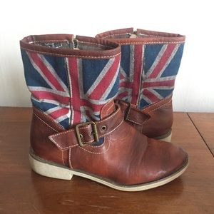 Union Jack brown boots GUC size 6